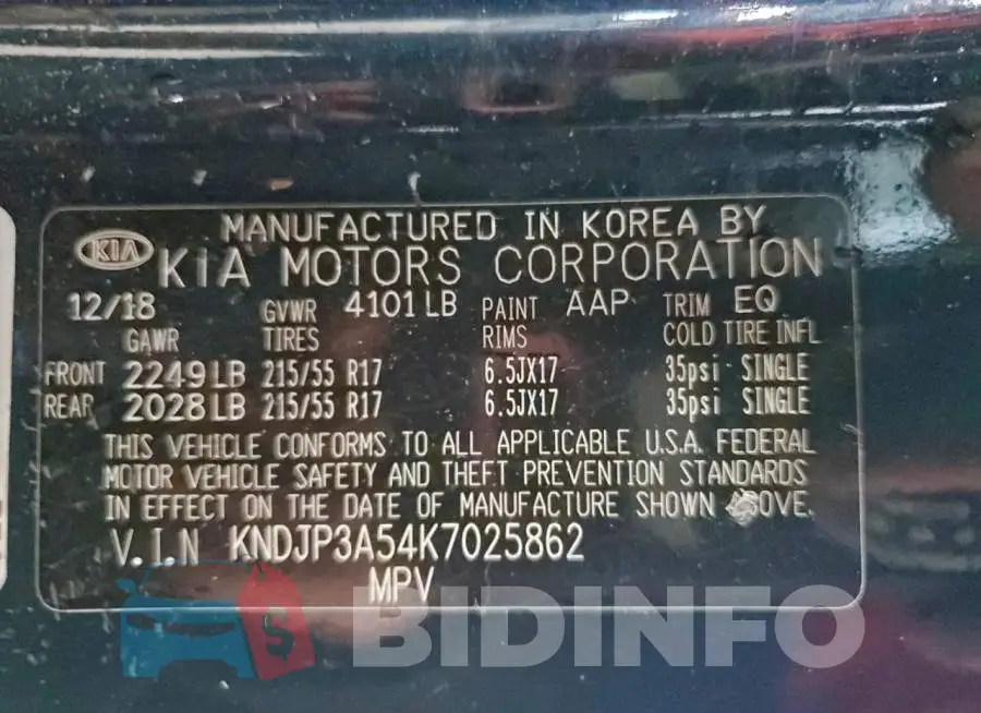 KNDJP3A54K7025862 Photo# 13