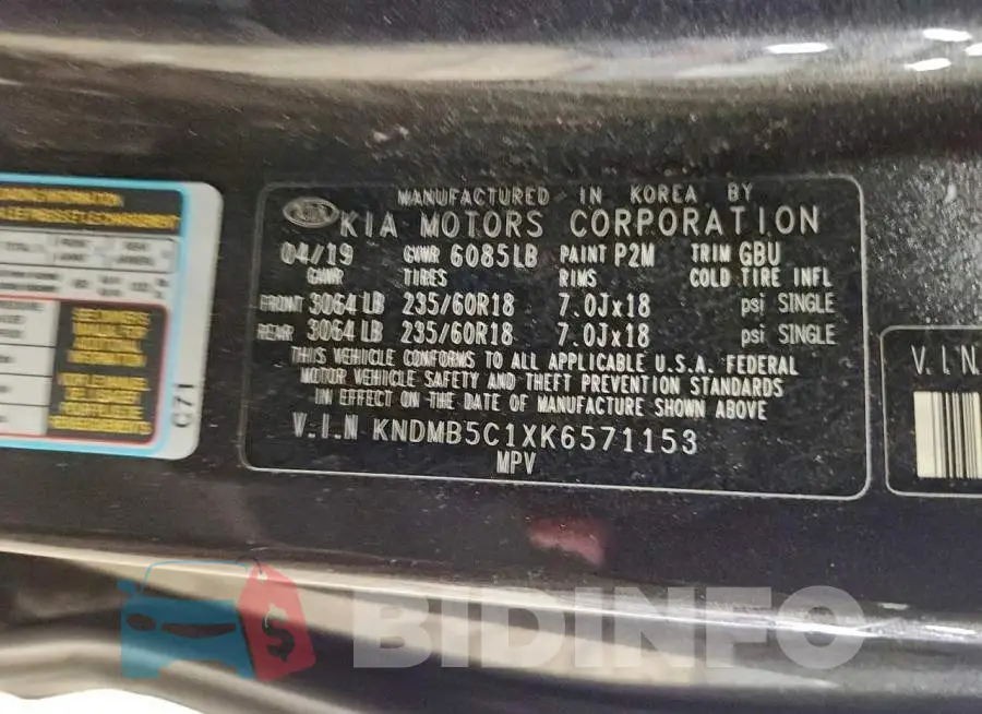 KNDMB5C1XK6571153 Photo# 13