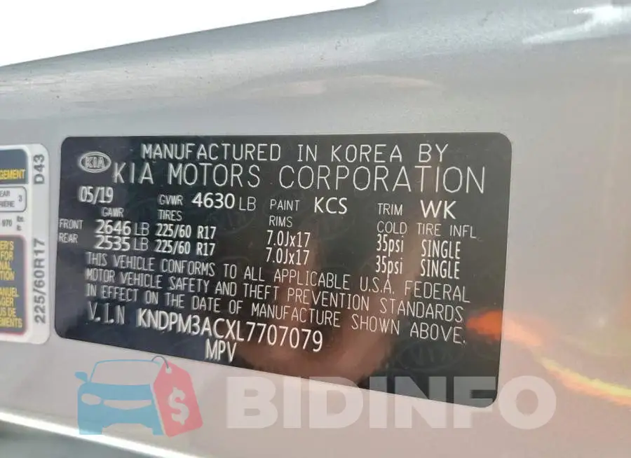 KNDPM3ACXL7707079 Photo# 13