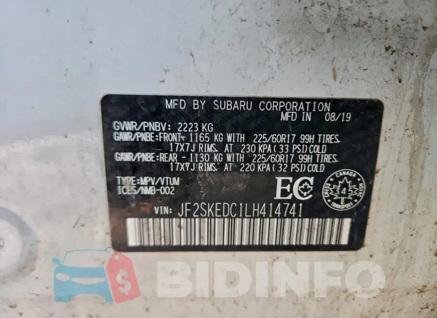 JF2SKEDC1LH414741 Photo# 13