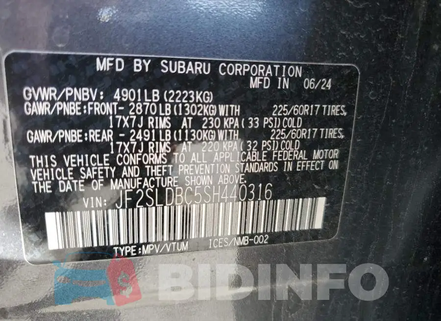 JF2SLDBC5SH440316 Photo# 14