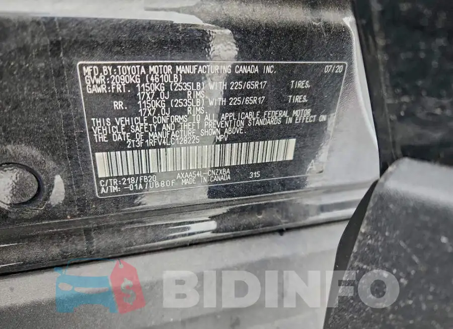2T3F1RFV4LC128225 Photo# 13