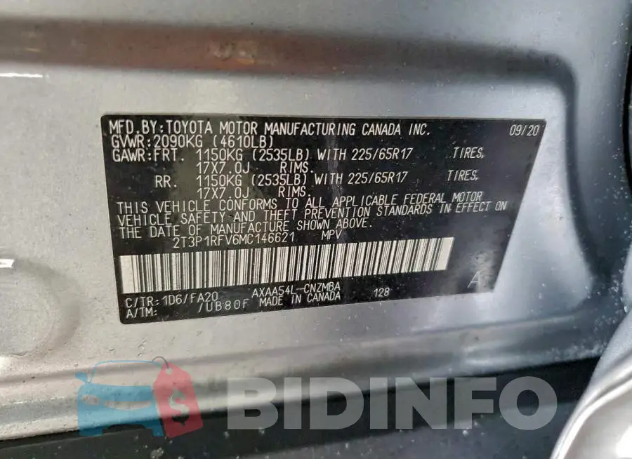 2T3P1RFV6MC146621 Photo# 13