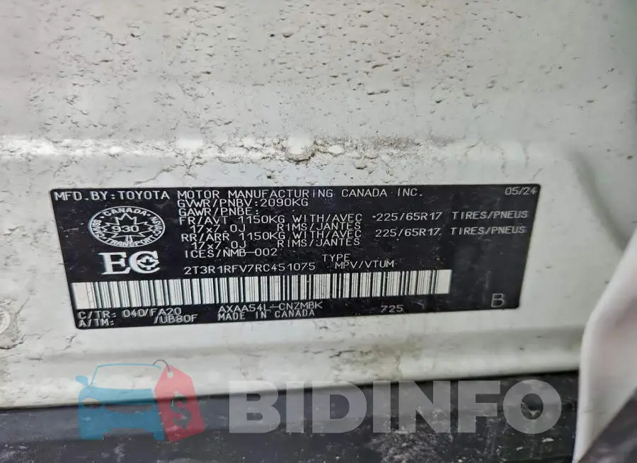 2T3R1RFV7RC451075 Photo# 14