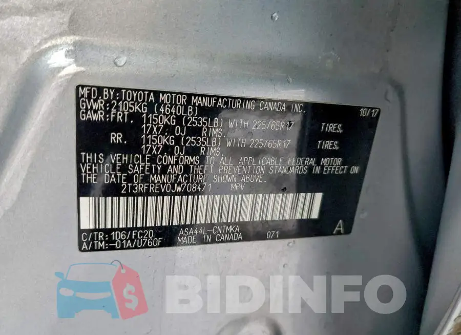 2T3RFREV0JW708471 Photo# 13