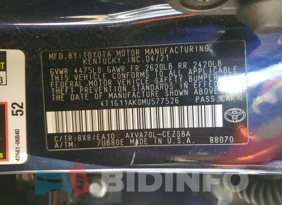 4T1G11AK0MU577526 Photo# 12