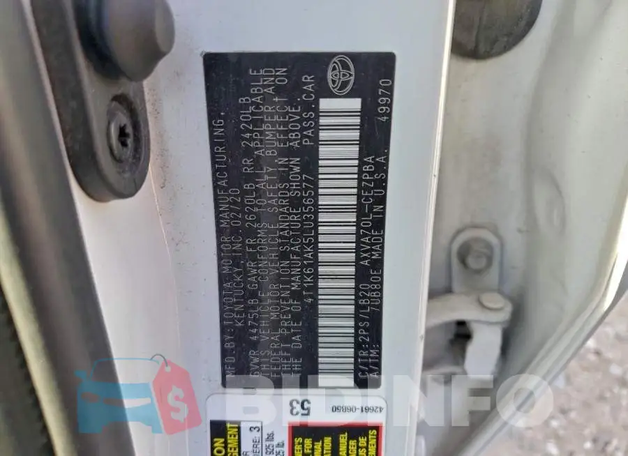 4T1K61AK5LU356577 Photo# 13