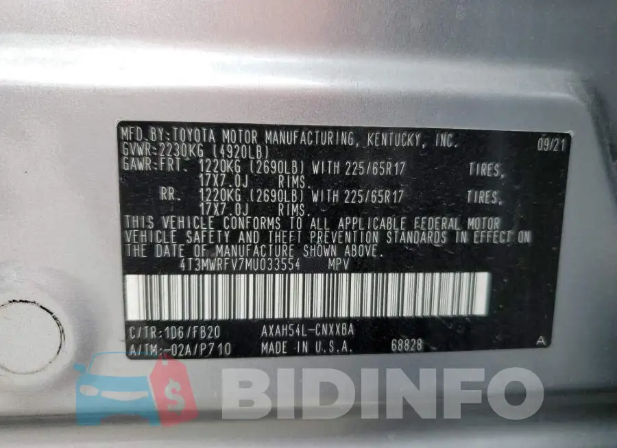 4T3MWRFV7MU033554 Photo# 12