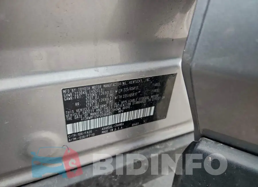 4T3RWRFV9PU098805 Photo# 14
