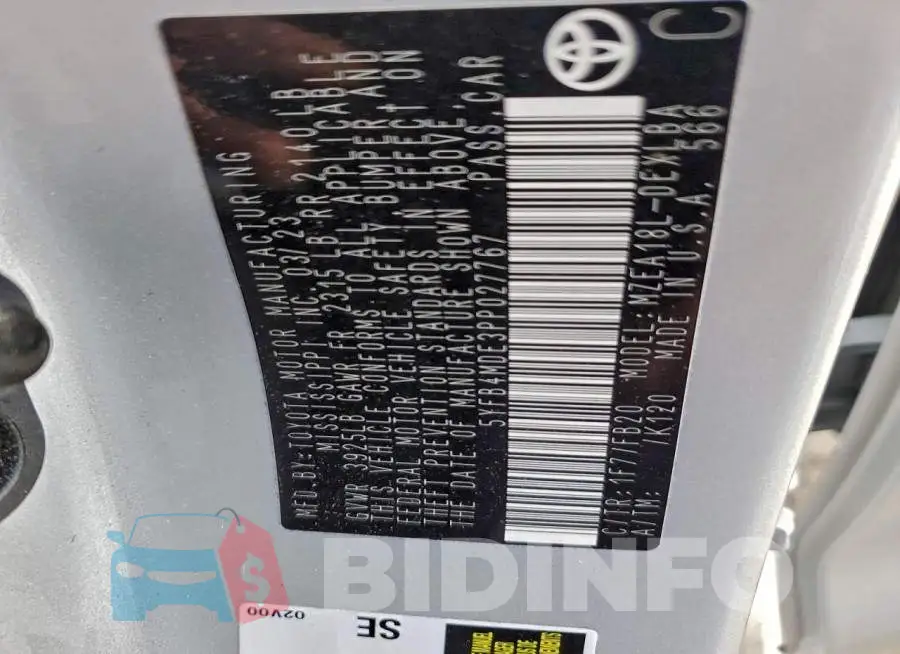 5YFB4MDE3PP027767 Photo# 12