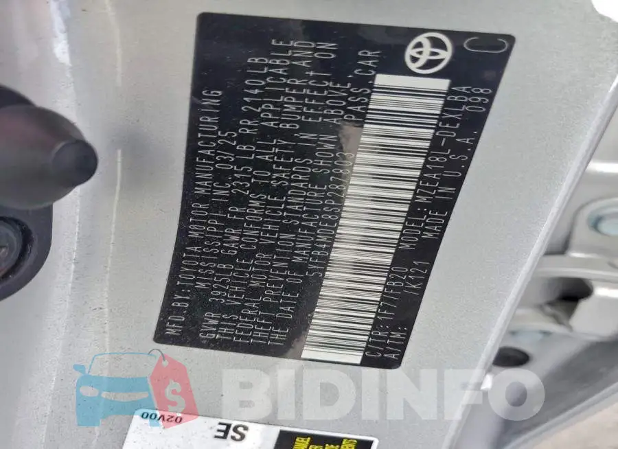5YFB4MDE8SP287803 Photo# 12