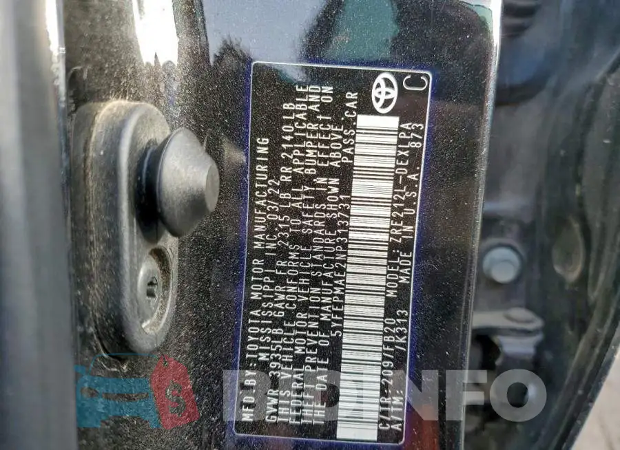 5YFEPMAE2NP313731 Photo# 12