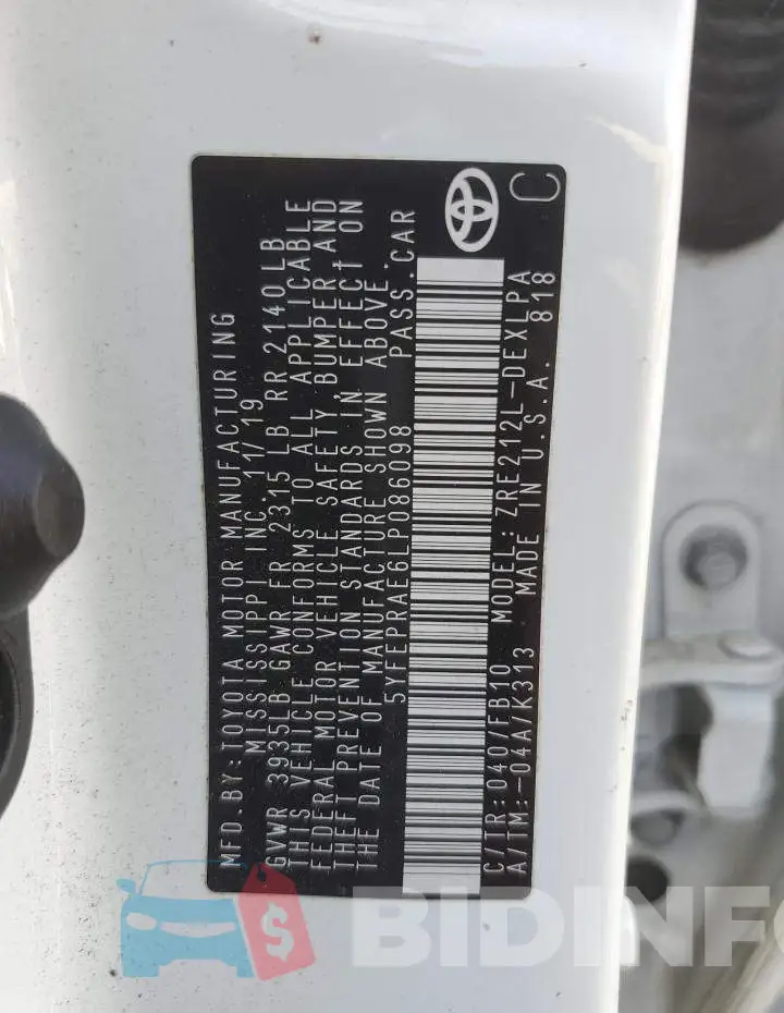 5YFEPRAE6LP086098 Photo# 12