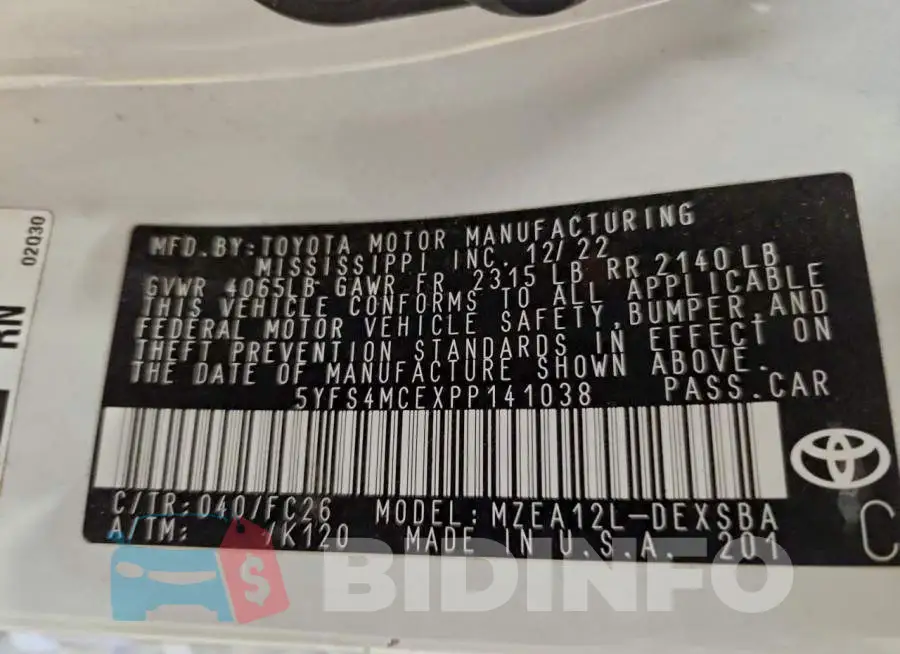 5YFS4MCEXPP141038 Photo# 12