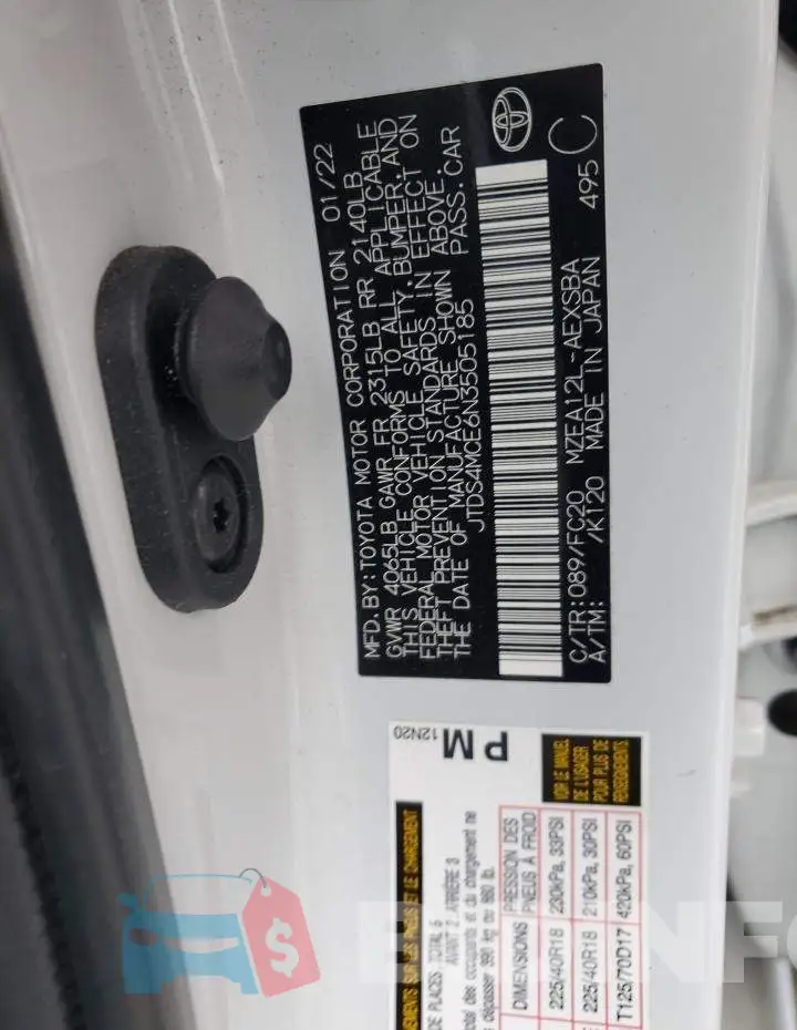 JTDS4MCE6N3505185 Photo# 12