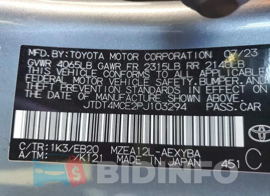 JTDT4MCE2PJ103294 Photo# 12