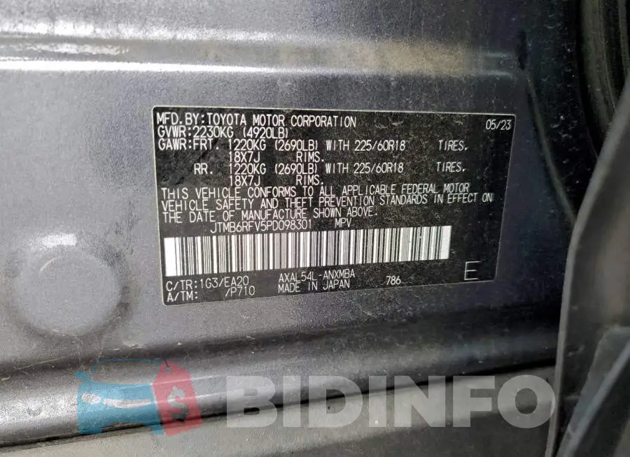 JTMB6RFV5PD098301 Photo# 14