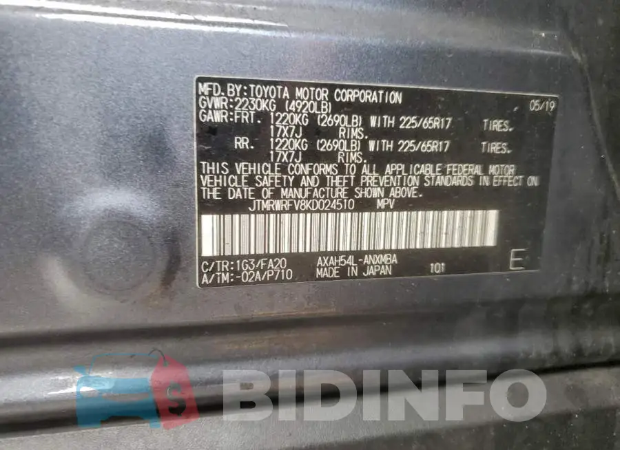 JTMRWRFV8KD024510 Photo# 13
