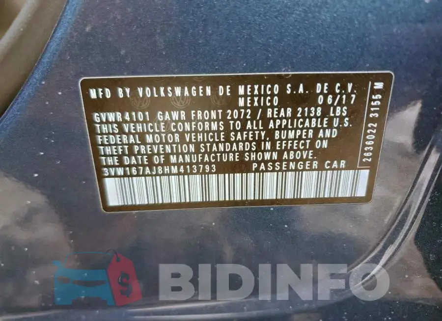 3VW167AJ8HM413793 Photo# 12