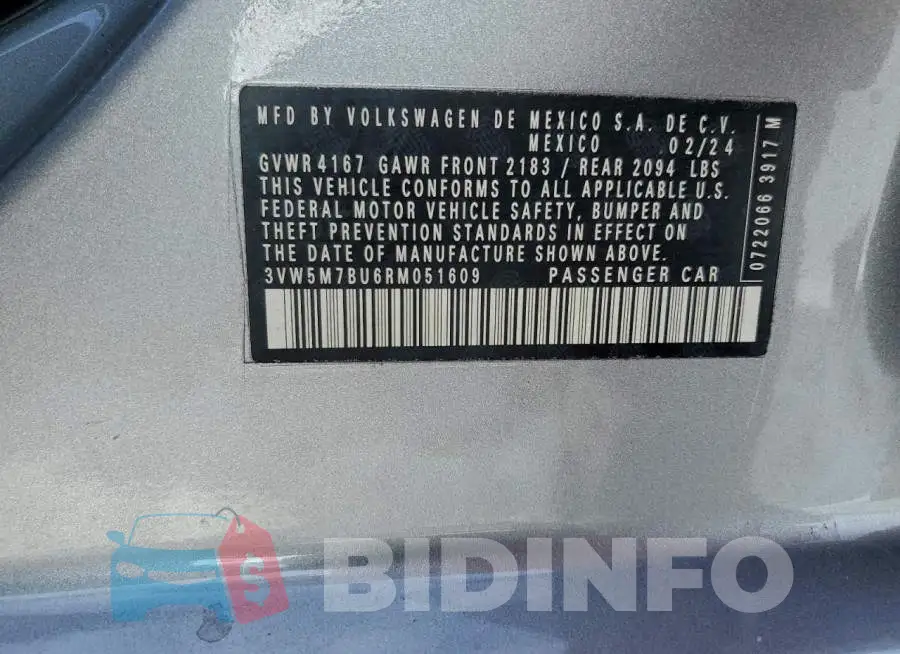 3VW5M7BU6RM051609 Photo# 13