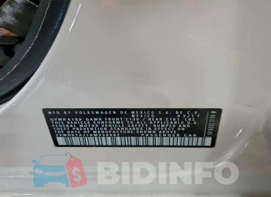 3VWDB7AJ1HM339982 Photo# 12