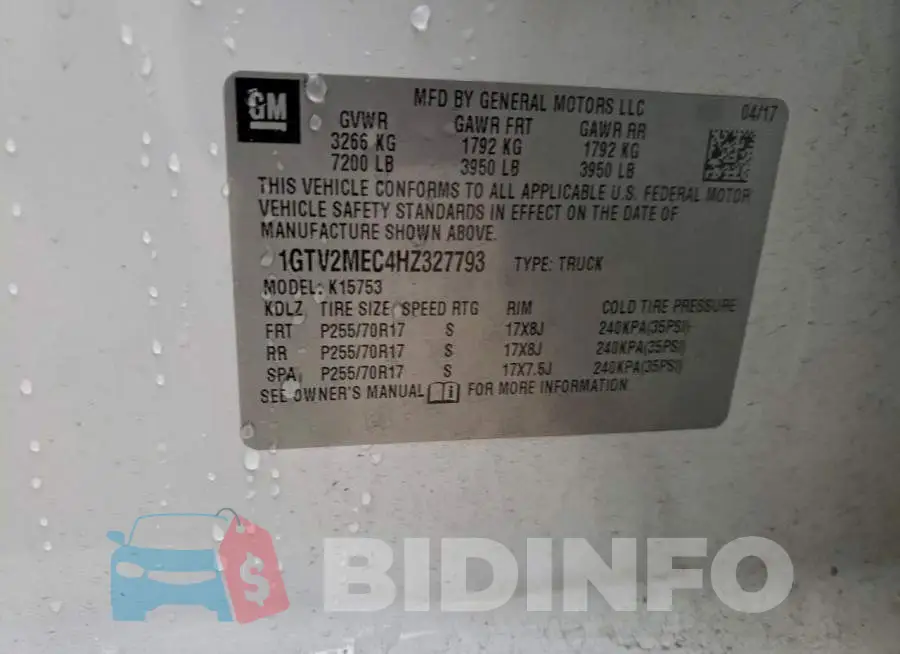 1GTV2MEC4HZ327793 Photo# 12