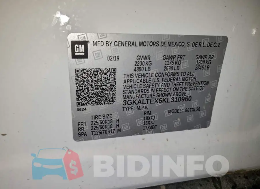 3GKALTEX6KL310960 Photo# 13
