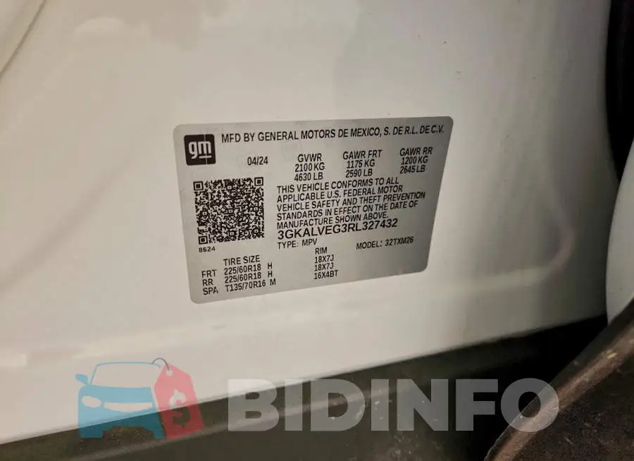 3GKALVEG3RL327432 Photo# 13
