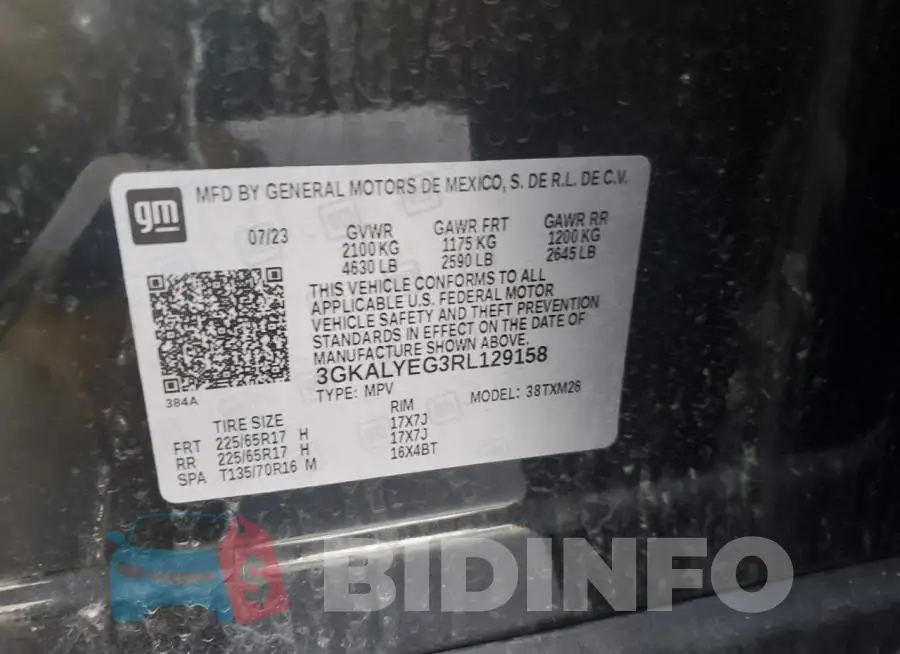 3GKALYEG3RL129158 Photo# 13