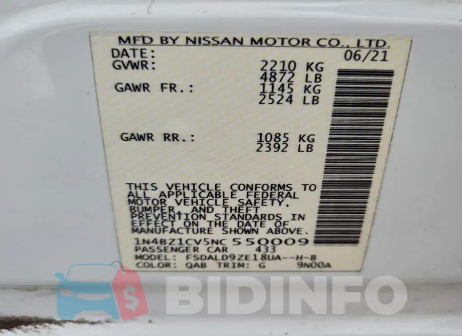 1N4BZ1CV5NC550009 Photo# 12