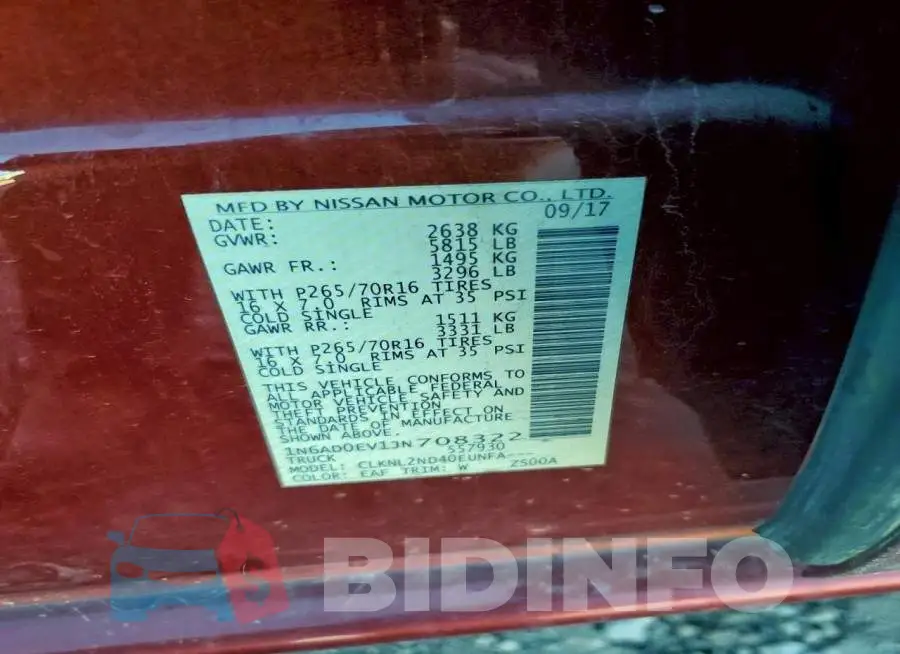 1N6AD0EV1JN708322 Photo# 12