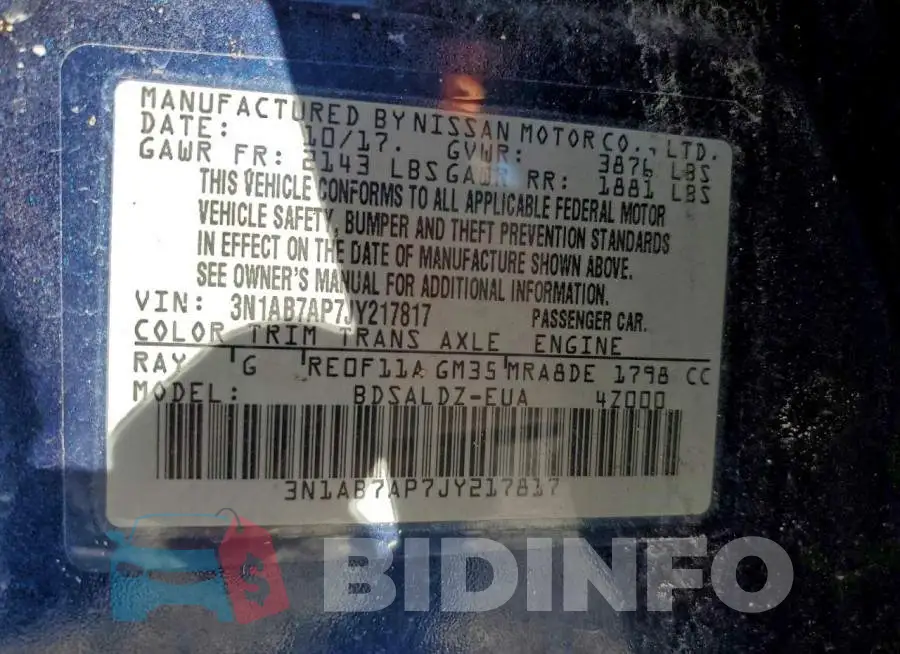 3N1AB7AP7JY217817 Photo# 12