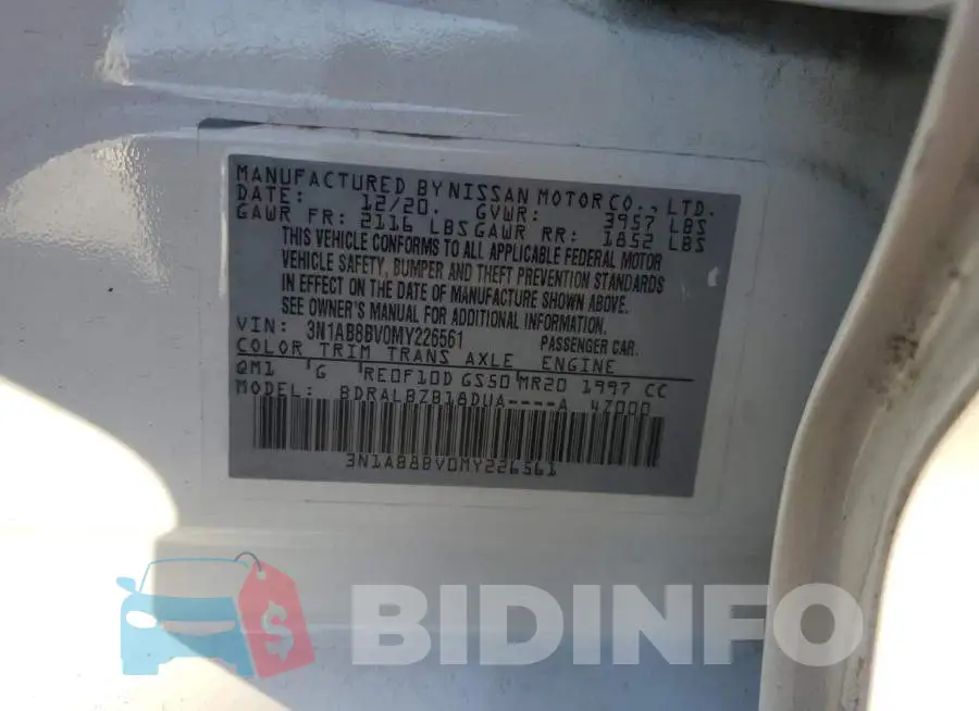 3N1AB8BV0MY226561 Photo# 12