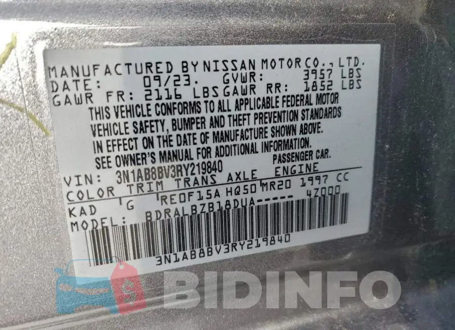 3N1AB8BV3RY219840 Photo# 12