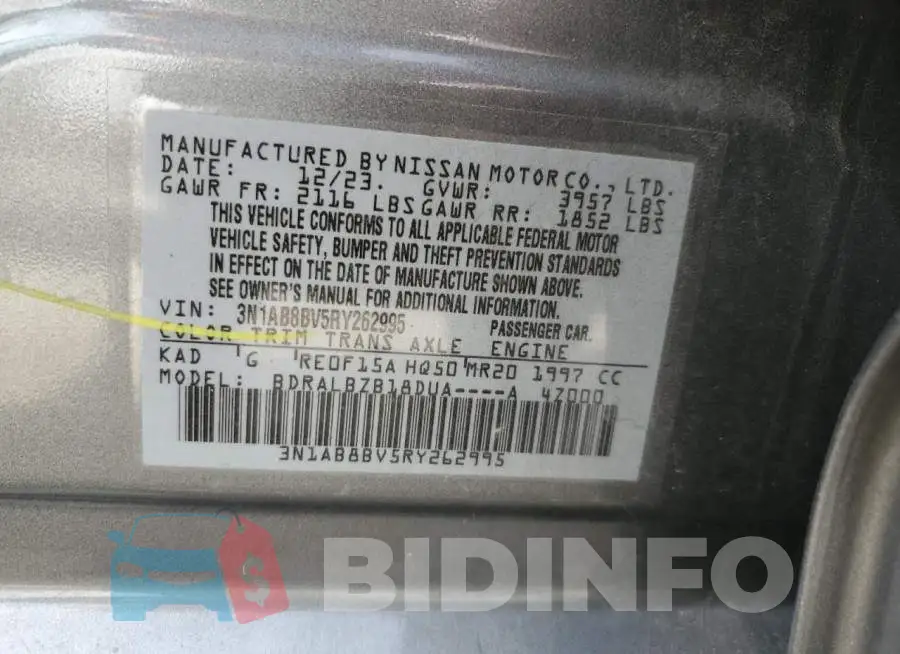 3N1AB8BV5RY262995 Photo# 12
