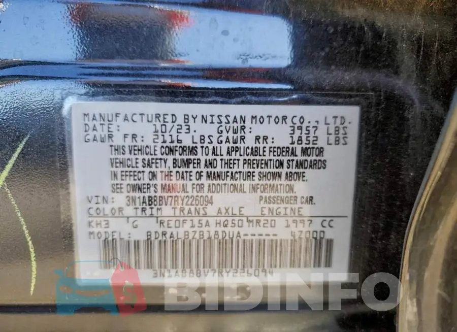 3N1AB8BV7RY226094 Photo# 12