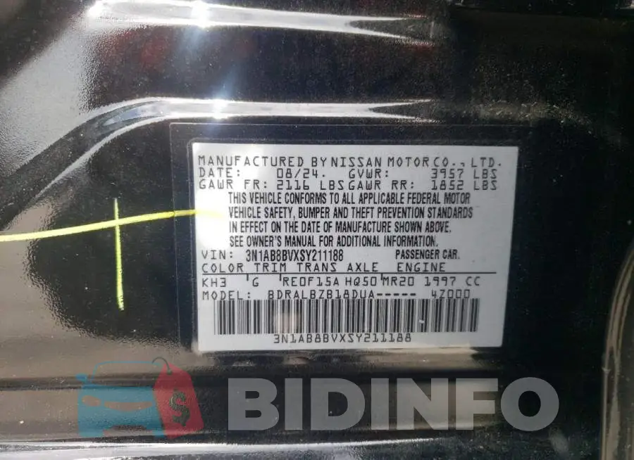 3N1AB8BVXSY211188 Photo# 12