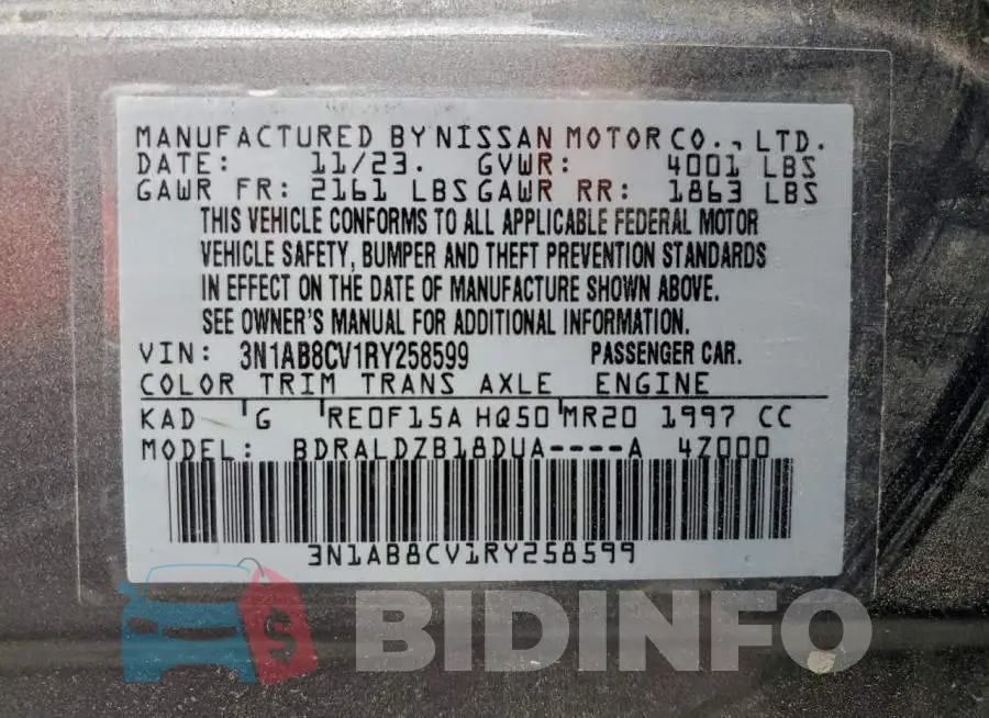 3N1AB8CV1RY258599 Photo# 13