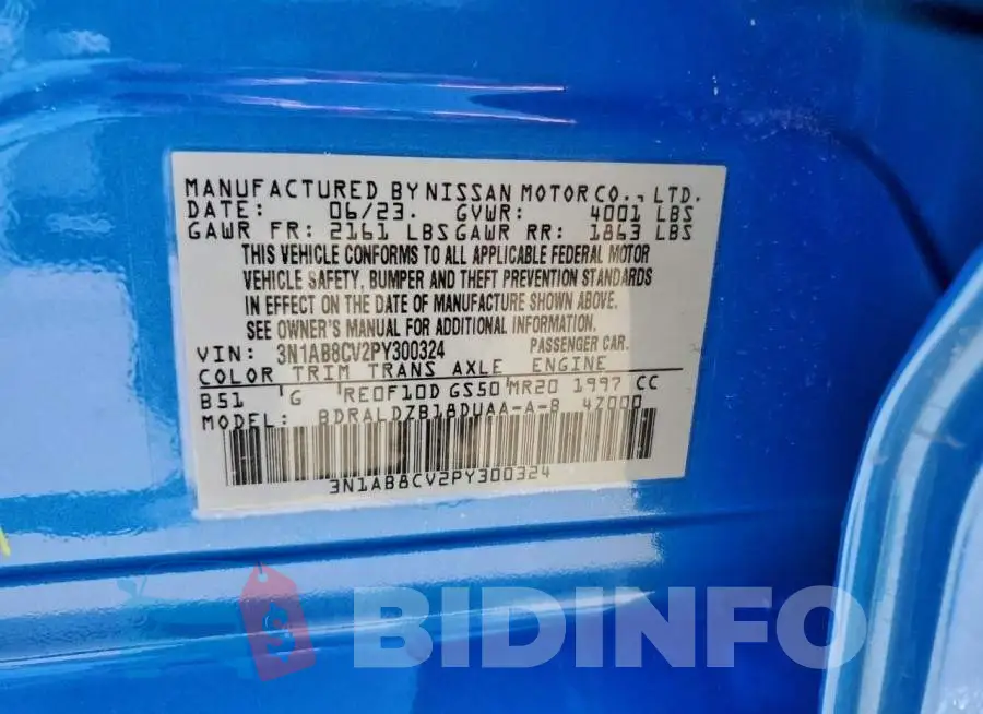 3N1AB8CV2PY300324 Photo# 12