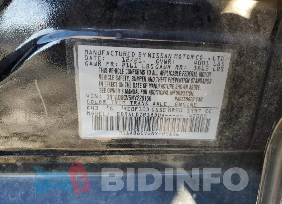 3N1AB8CV5NY220156 Photo# 12