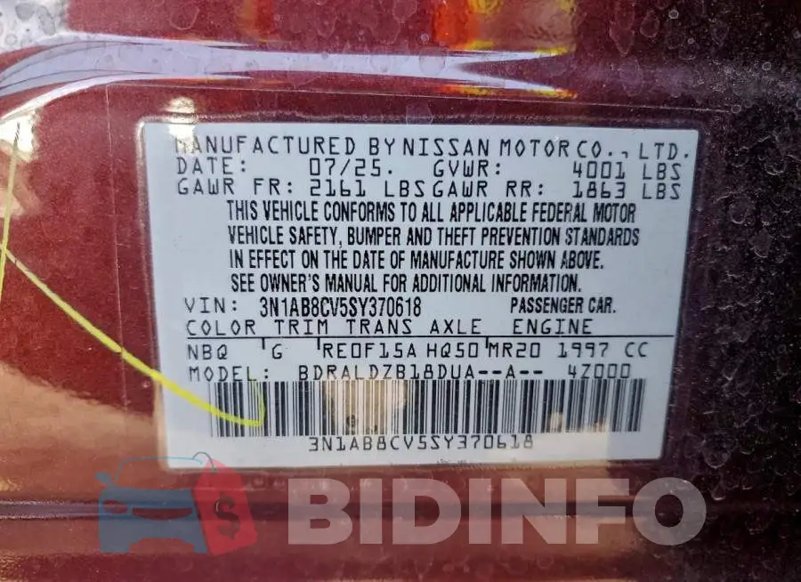 3N1AB8CV5SY370618 Photo# 12