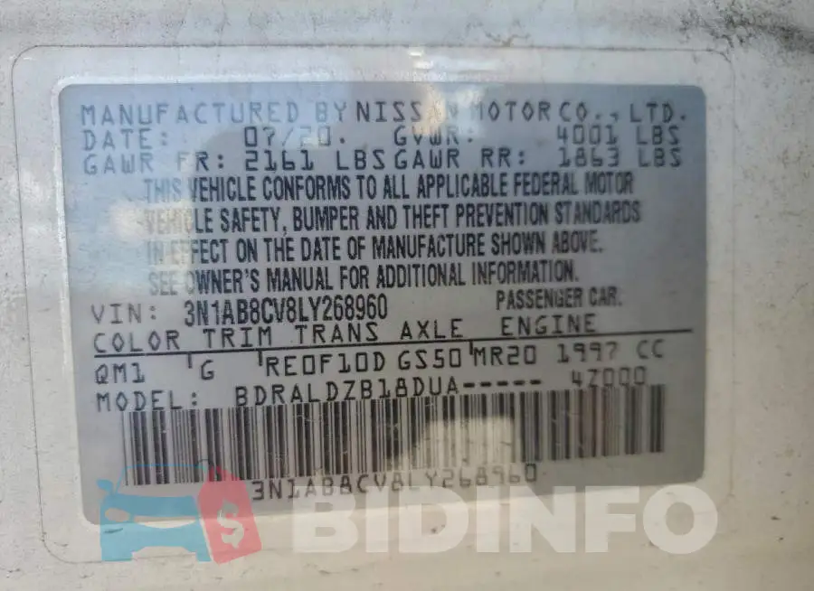 3N1AB8CV8LY268960 Photo# 12