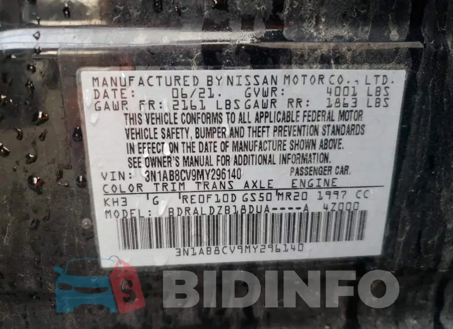 3N1AB8CV9MY296140 Photo# 12