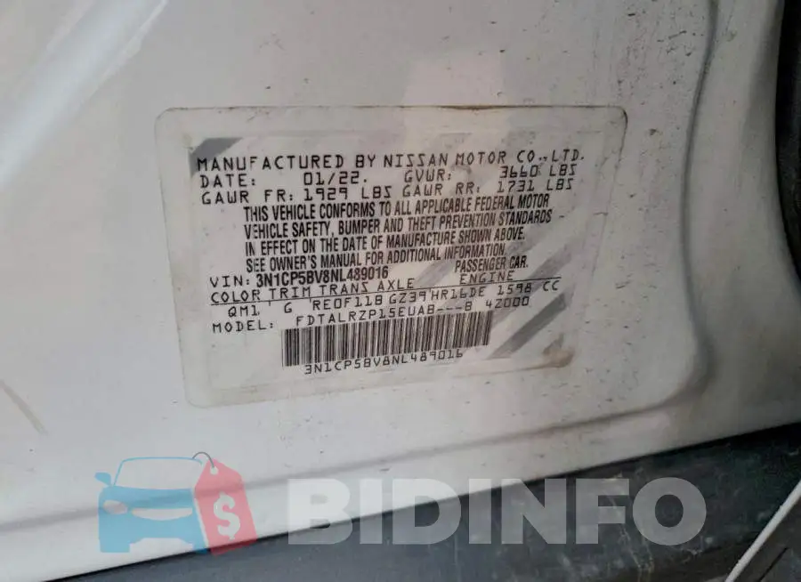 3N1CP5BV8NL489016 Photo# 13