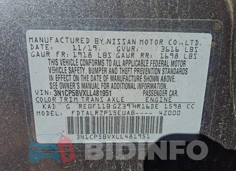 3N1CP5BVXLL481951 Photo# 13