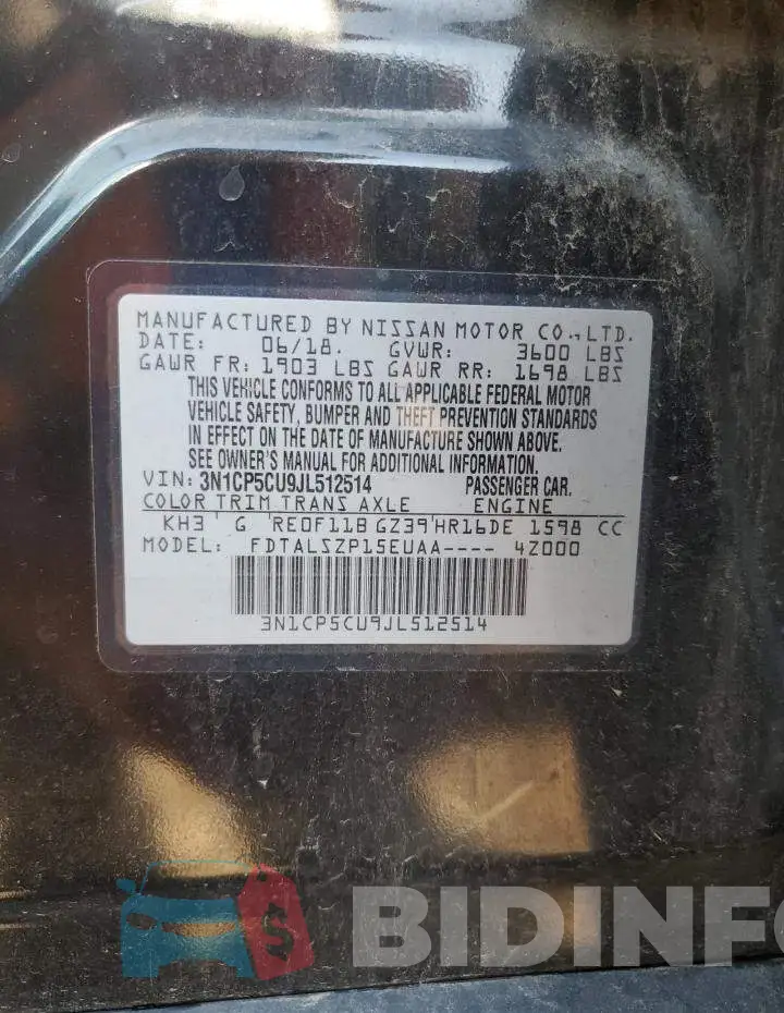 3N1CP5CU9JL512514 Photo# 12