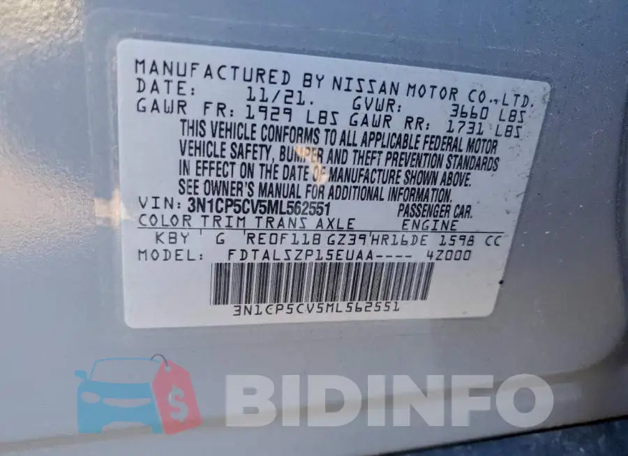 3N1CP5CV5ML562551 Photo# 13