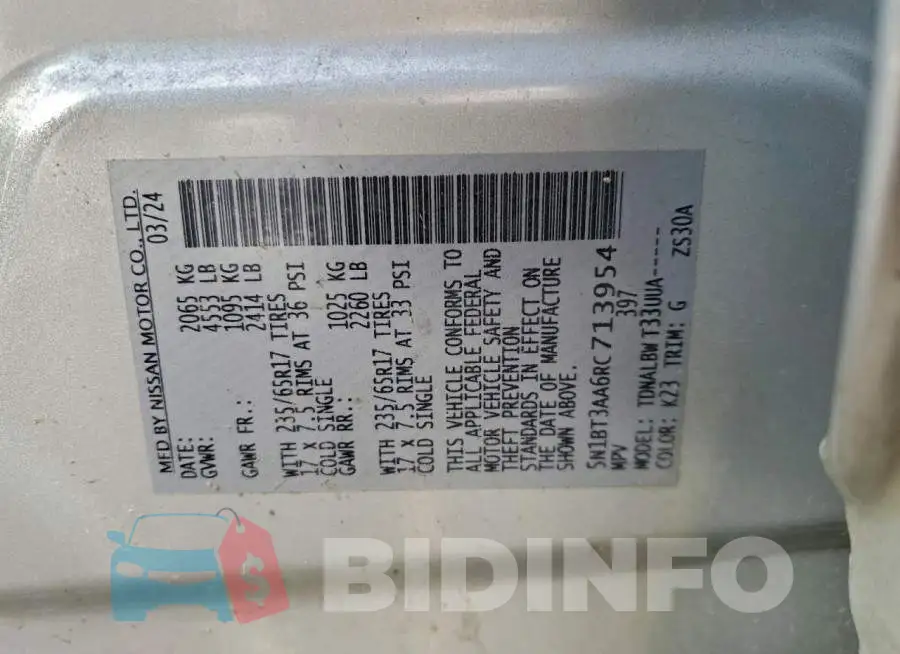 5N1BT3AA6RC713954 Photo# 13