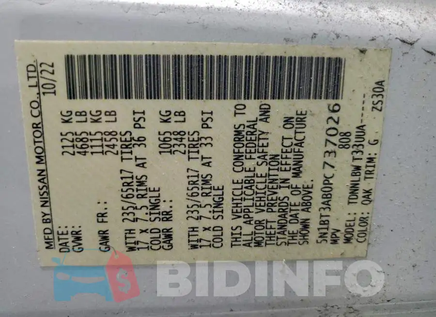 5N1BT3AB0PC737026 Photo# 13