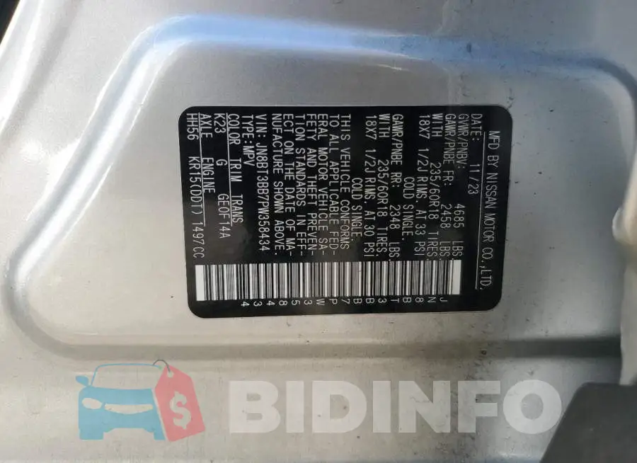 JN8BT3BB7PW358434 Photo# 13